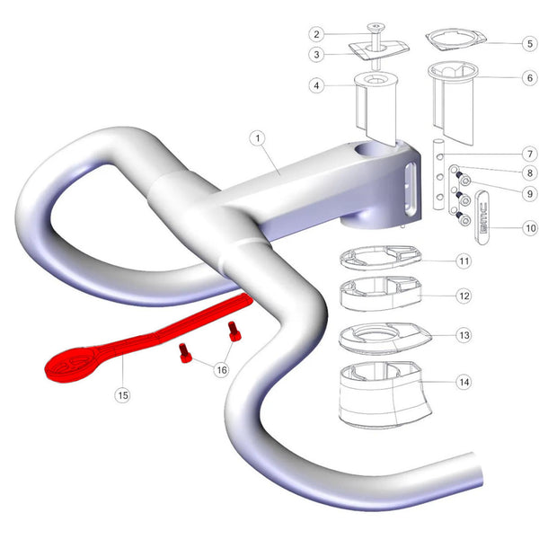 SPARES - ICS Carbon Cockpit Computer Mount Alloy (Garmin / Wahoo / Go Pro)