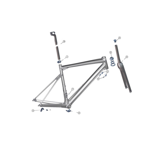 SPARE - SLR02 seatpost, 18mm offset, silver (1 Piece)