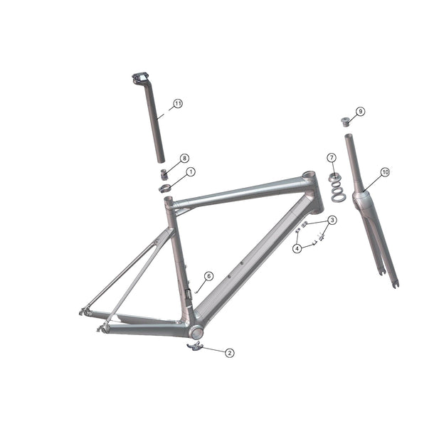 SPARE - SLR02 seatpost, 18mm offset, red / white (1 Piece)