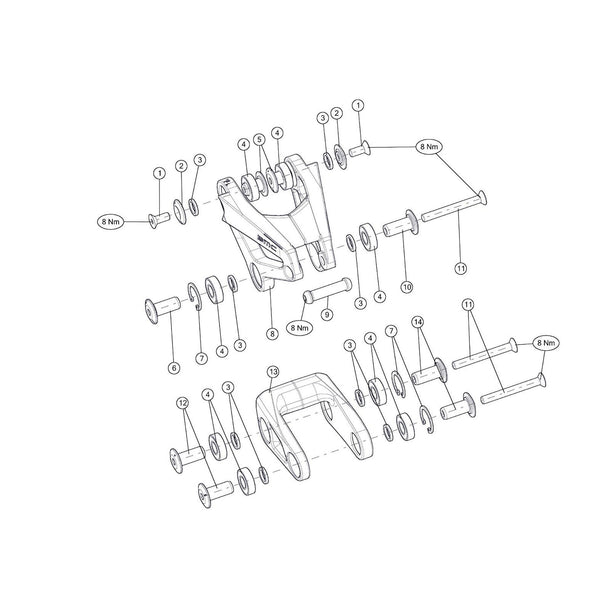 SPARE - Lowerlink TF-APS, sandblast black (1 Piece)