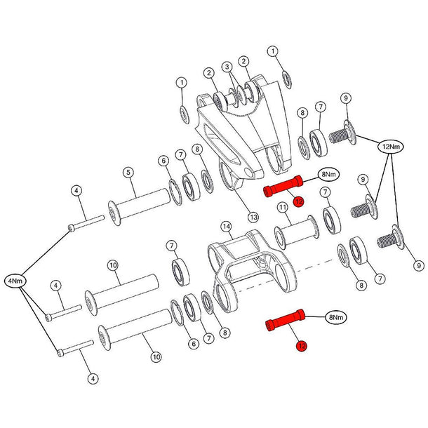 SPARE - Rear shock bolt set #4 (1 Piece)
